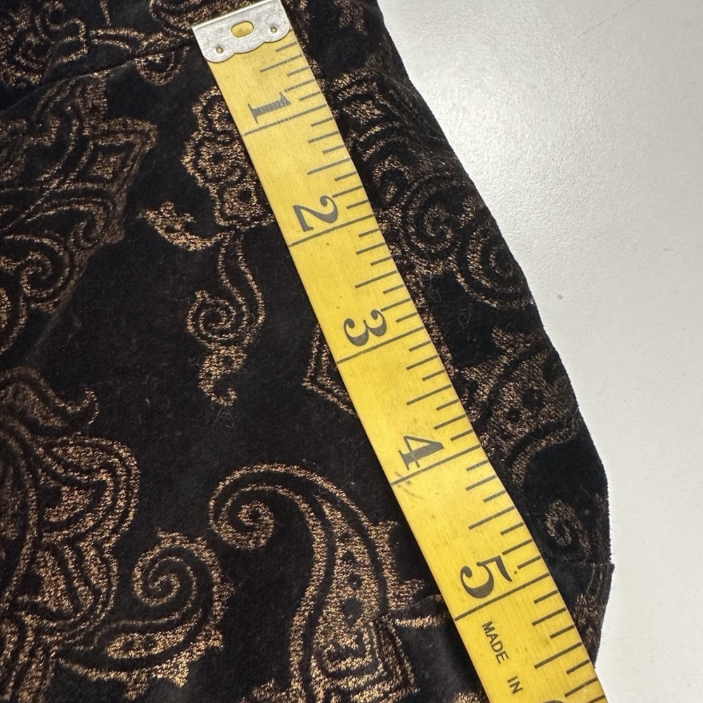 Lauren Ralph Lauren Black Gold Paisley Velvet Blazer Tailored Jacket W Sz 10 - Picture 16 of 16